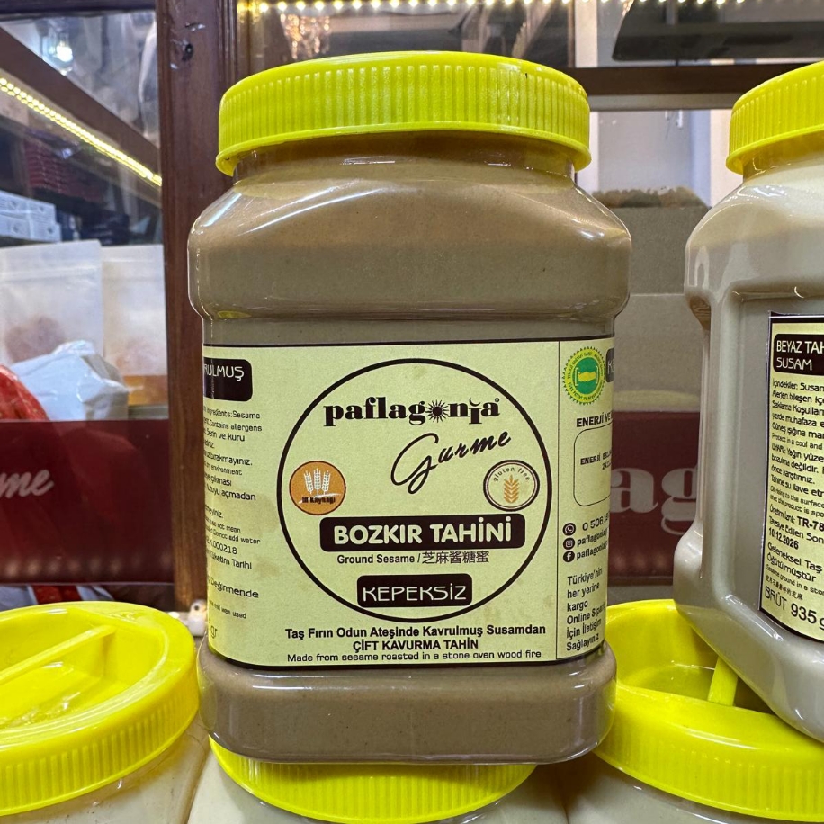 Çift Kavrulmuş Kepeksiz Tahin 1 Kg | PAFLAGONIA® Çift Kavrulmuş Kepeksiz Tahin 1 Kg paketi